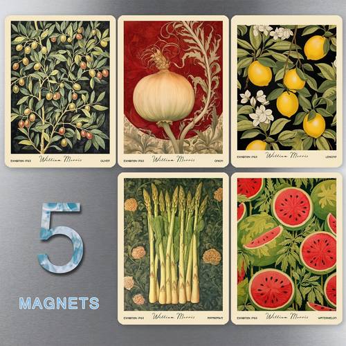 item picture set of 5pcs sets 2d flat printed modern magnets featuring olives onion and lemon a creative decoration and organizer for refrigerator and metal doors