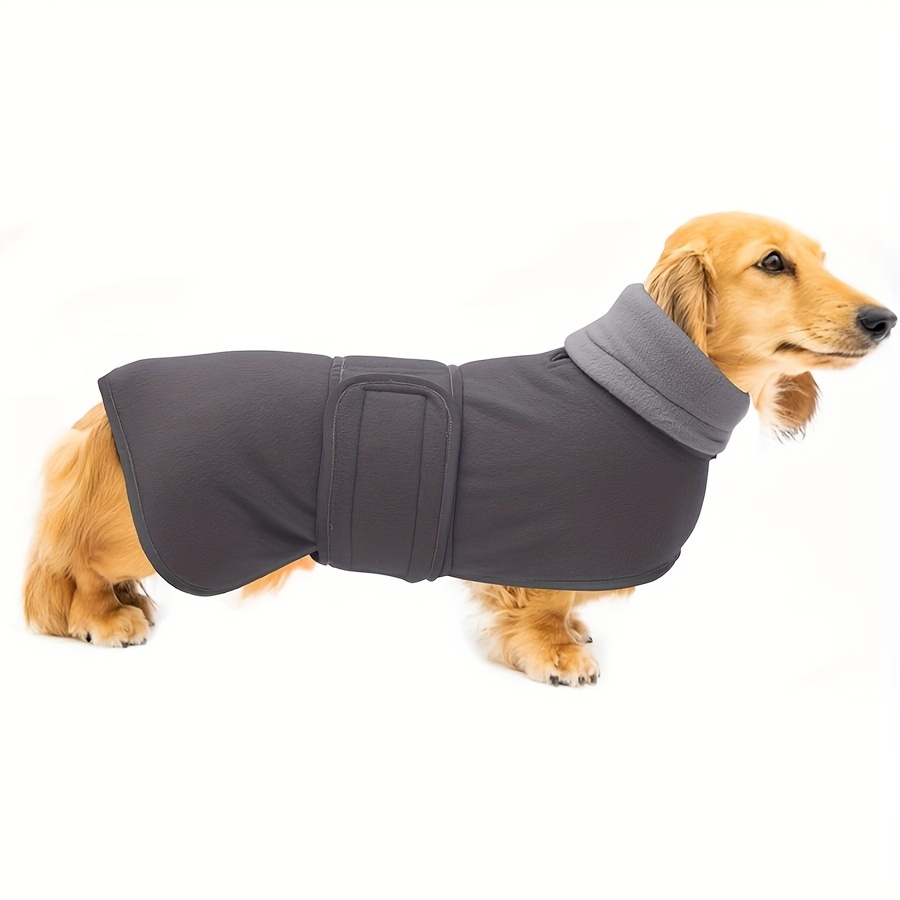 

Cozy Grey Dachshund Dog Jacket With Fleece Lining - High Collar, Adjustable Bands, Machine Washable - Ideal For Small To Large Breeds In Winter/spring/fall, Dog Coat