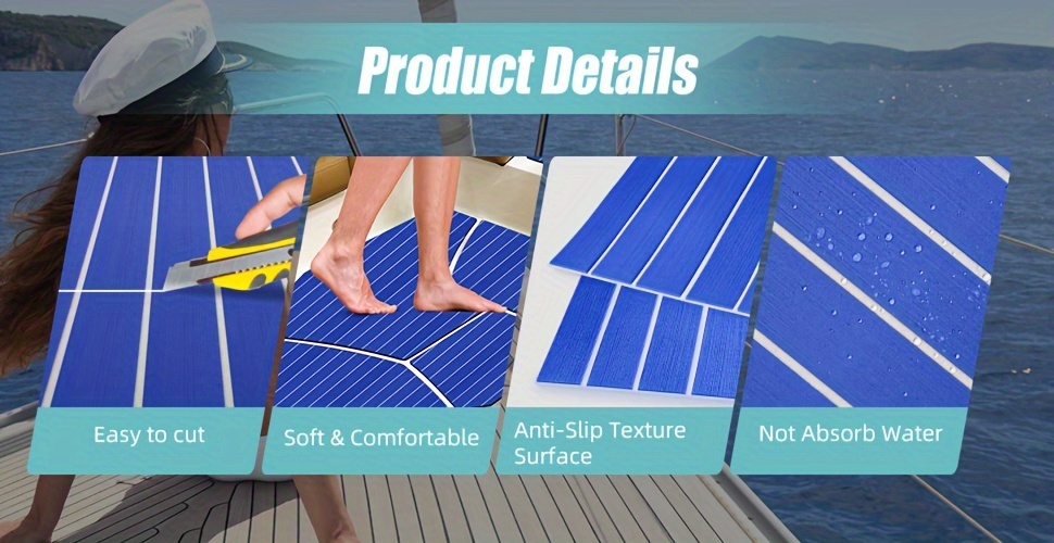 Rhombus Boat Decking Sheet EVA Foam Boat Flooring Deck Mat , Grey Brown Helm Pad - View #12