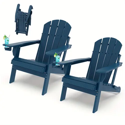 folding adirondack chair cup holder hdpe set of 1 2 outdoor chairs looks like for patios patios poolsides decks
