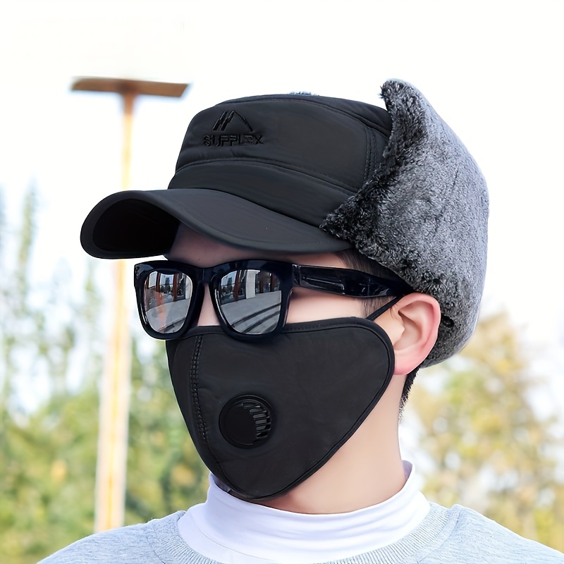 

Winter Flat With Face Cover For Middle-aged And Elderly Men, Outdoor Cycling Ski Hat, And Ear Protection Hat