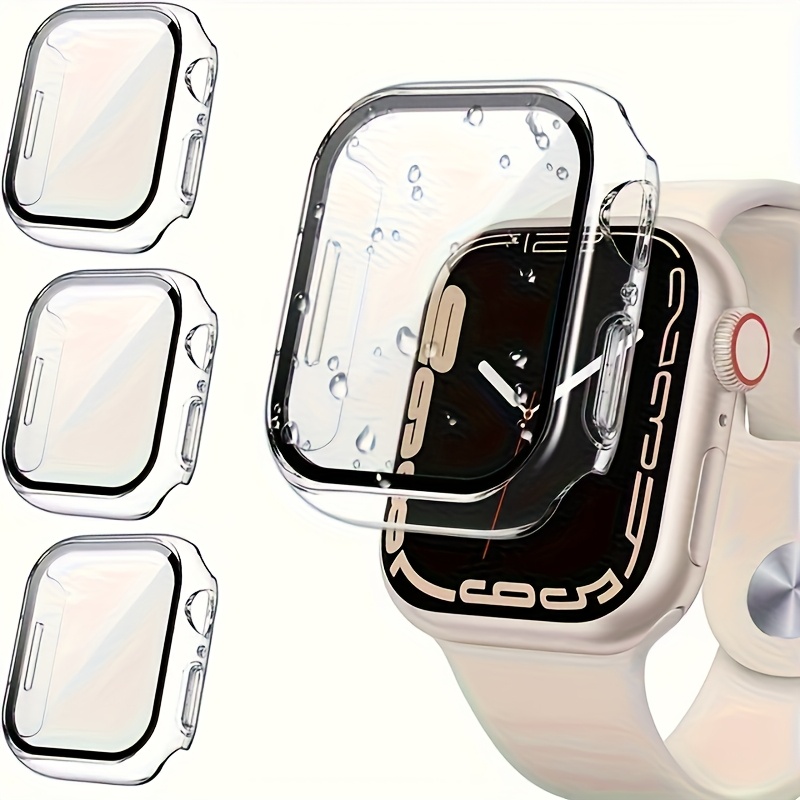E-shop 3er-Pack Gehärtetes Glas Cover für Apple Watch Bildschirmschutz Hülle 6 5 4 3 SE 40mm 41mm 46mm 45mm 10 42mm 38mm Zubehör