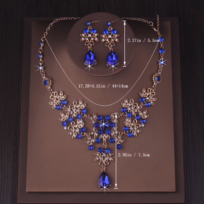 high end atmosphere bridal jewelry women necklace earrings Temu