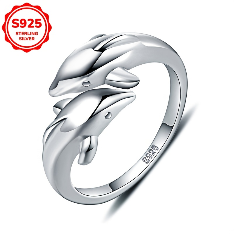 

Simple S925 Silvery Ring With , Adjustable Size