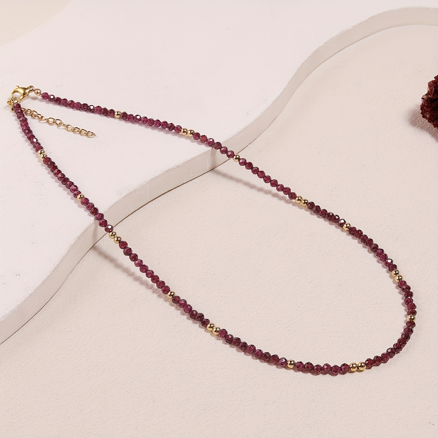 3Mm Garnet Necklace, Natural Stone Accessory