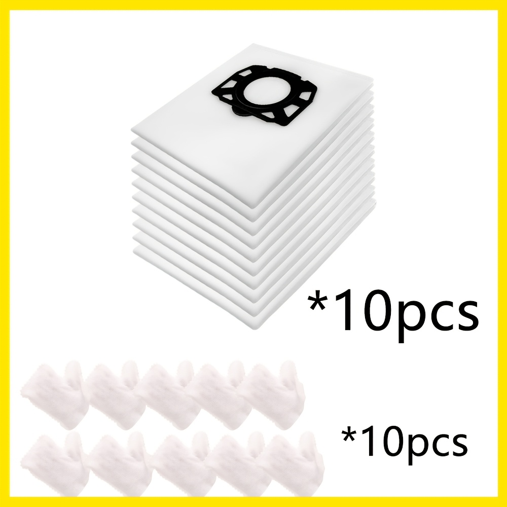 TEMU 20pcs Shipment Vacuum Bags Compatible With Karche*2pcs Mellbree Vacuum Cleaner Bags Compatiblewith Karche* Wd , Wd 3, Wd 3 Battery, Kwd 1.kwd 2,