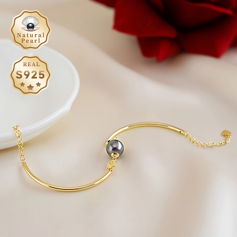 Tahiti Pearl Bracelet S925 Silver Yuhan Natural Gemstone