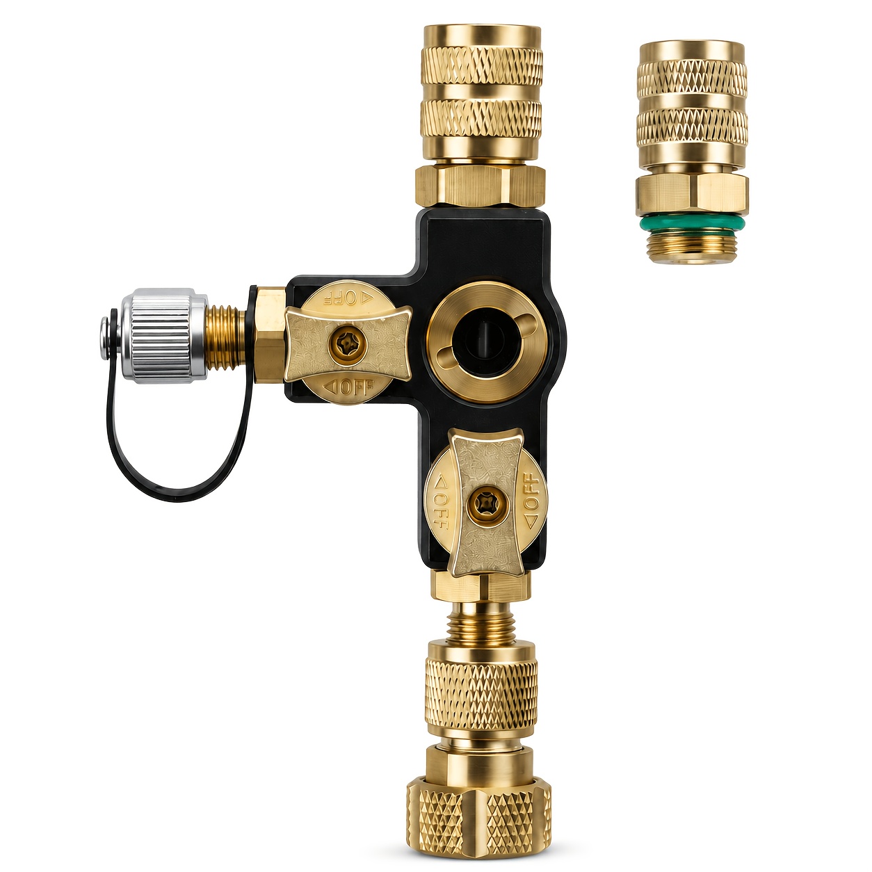 TEMU 1/4 Inch Valve Core Removal Tool Dual Valve With Sight Glass For Hvac Tools Vacuum-rated Valve Core Removal Tool Disassembly