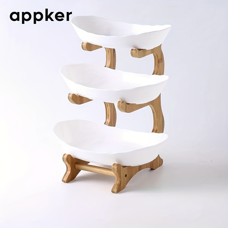 1pc 2-tier/3-tier Table Tray For Tableware, Plastic Fruit Plate, Snack Stand, Bowl, Home Food Fruit Plate Set, Restaurant/hotel Tableware