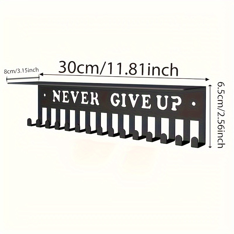 CREATCABIN Medaillenhalter Aus Metall Mit 20 Haken – Wandhalter Für Auszeichnungen, 40x15 Cm, Schwarz