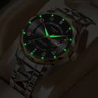 stainless steel quartz watch blue dial with roman date calendar display waterproof ipx7 casual sporty style casual sporty watch elegant watch design quartz movement