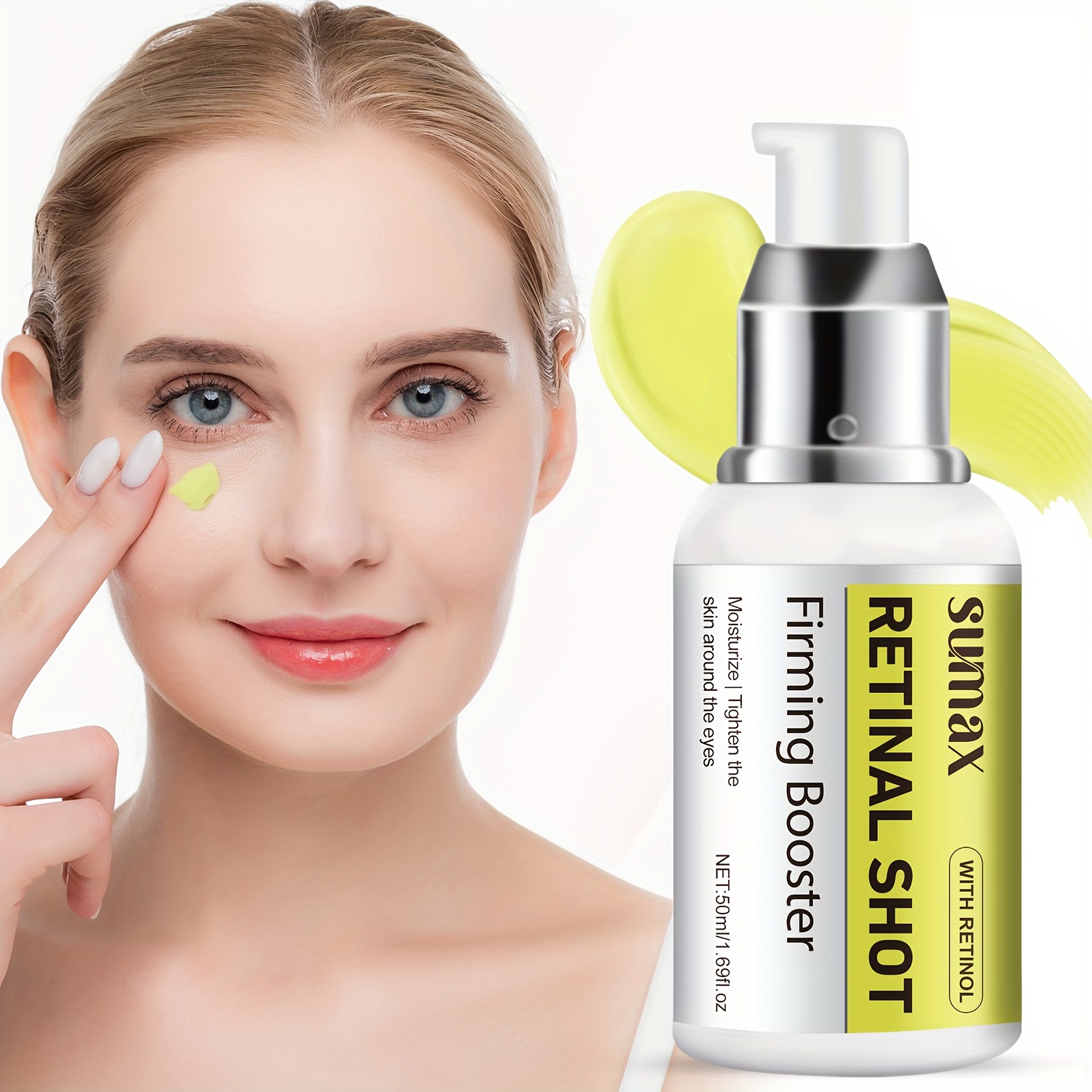 50ml Retinol Eye Cream, Vitamin A, Area, Moisturizes, Avocado Color, Delicate Formula, Easily Absorbed