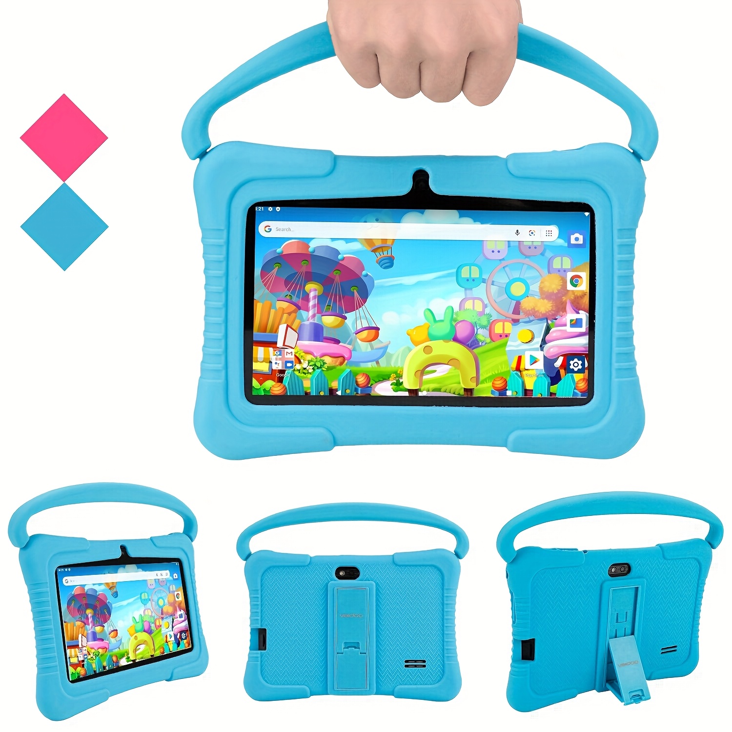 Veidoo 7-inch Tablet, 1gb 16gb Rom, Protection Screen, Wifi, Dual Cameras, Educational Games, Apps, Tablet, With Anti-fall Silicone Case