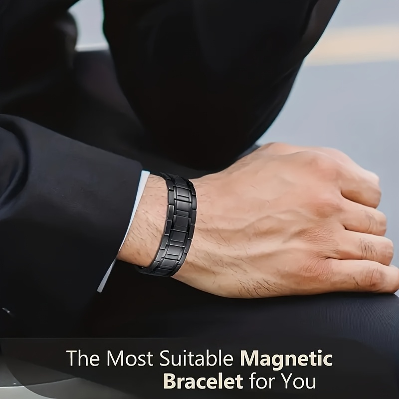 Men's Magnetic Stainless Steel Bracelet, 3X Strength Design
