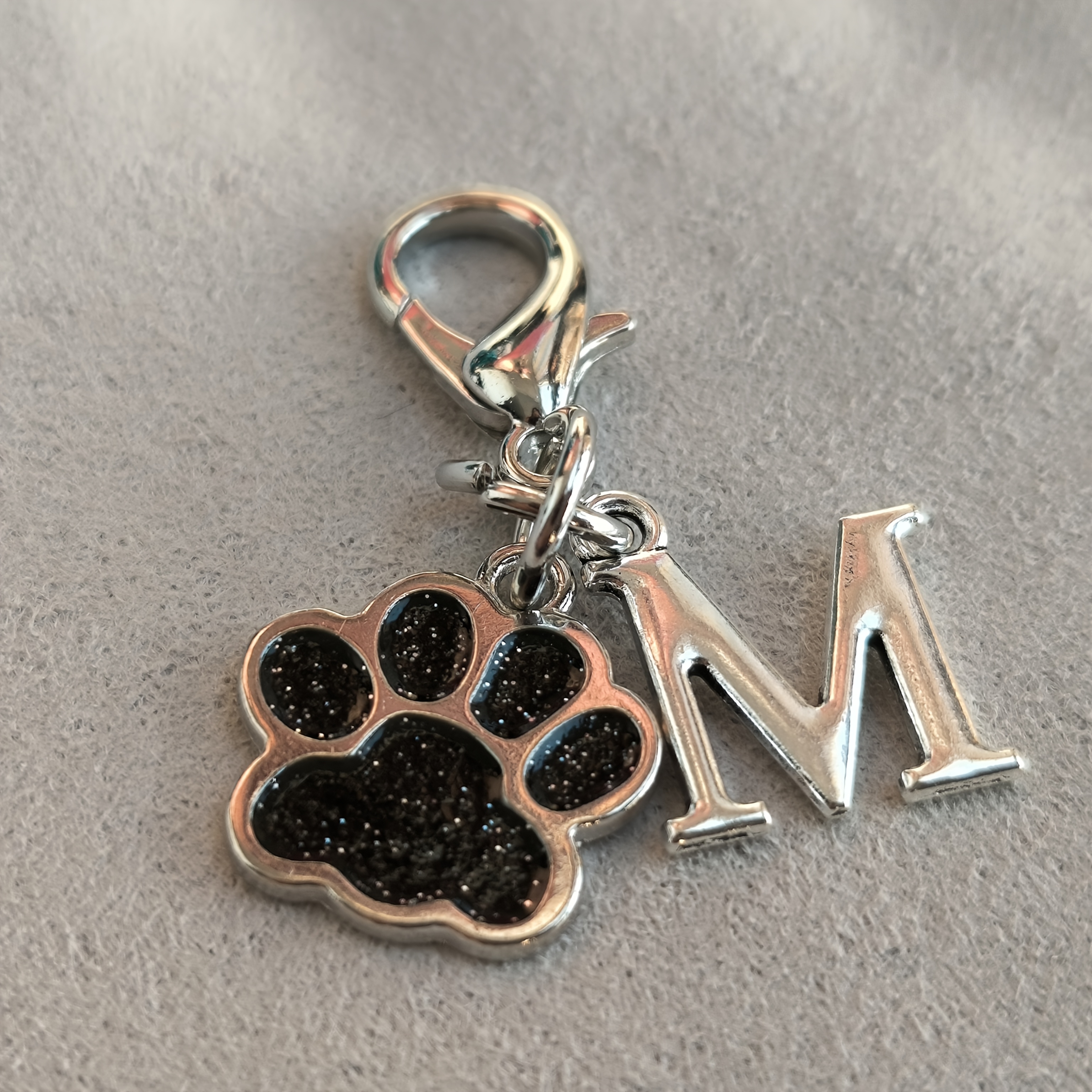 TEMU 1pc Animal Paw And -z Keychain With Lobster Clasp, Animal Paw And Letter Charm For Bags, Backpacks, Car Key Accessories, Creative Keychain,