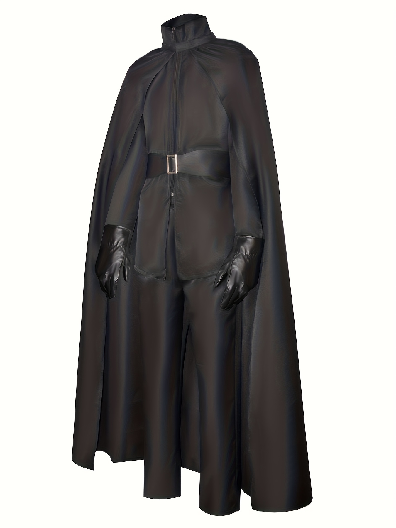 Men's All-Black Cloak Cosplay Set for Halloween