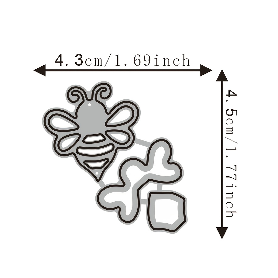 TEMU 1 Stampo da taglio in metallo a forma di ape | Acciaio al carbonio, per scrapbooking, album fotografici, carta, goffratura di biglietti e
