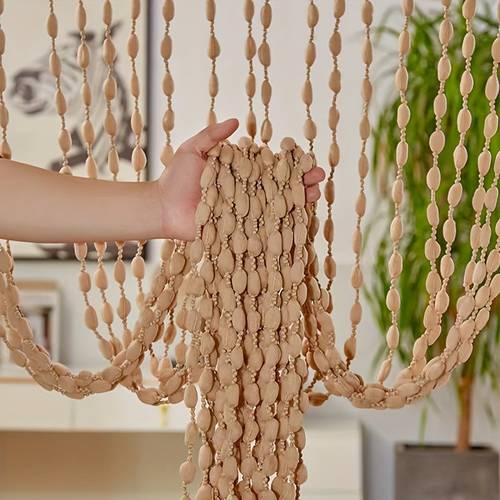 lightweight tassel room dividers made of bohemian beaded curtains featuring and white fabric with pole pockets a stylish decoration for bedrooms courtyards and entrances