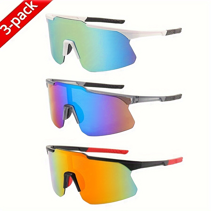 

3pcs Fashion Glasses For Men And Women, Assorted Colors, Performance Eyewear, Lightweight Frame, Non-slip Grip