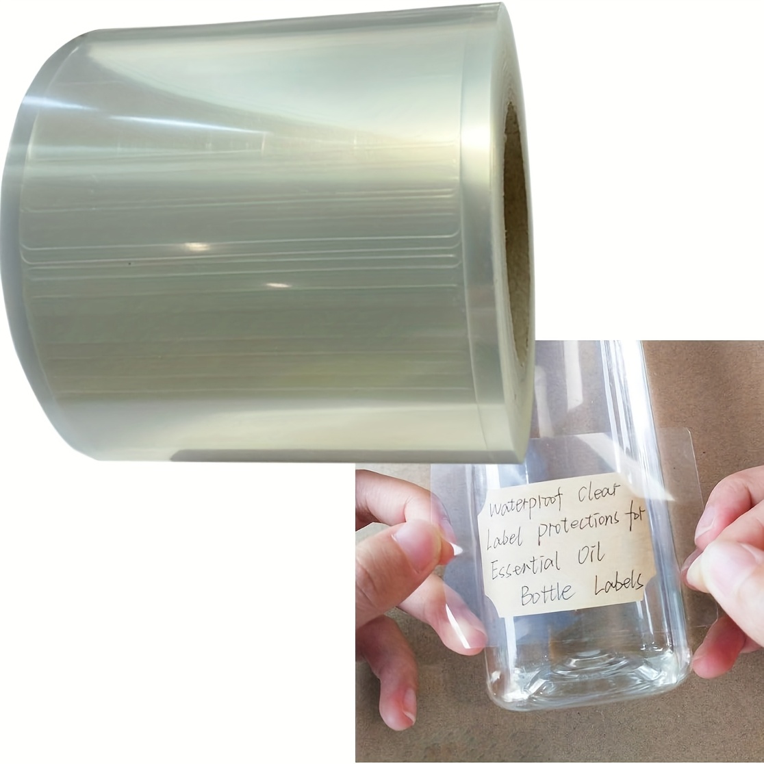 TEMU 300pcs 1.2x3.15 Inch Clear Waterproof Label Protectors - Transparent Shield Guards For Essential Oil Bottles, Food Jars, Moisture-resistant