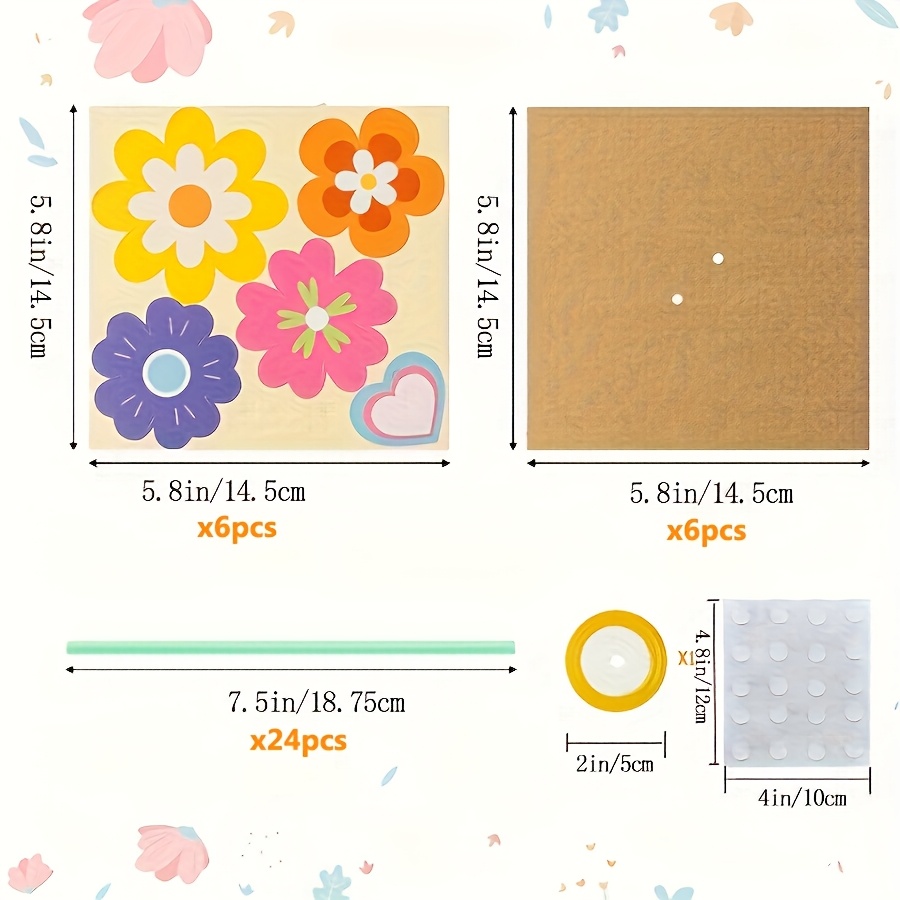 24pcs Diy Sunflower Bouquet Kit - Colorful Paper Flowers, Cards, Labels & Ribbon For Mother's Day, Father's Day, Teacher's Day & Thanksgiving Decorations - No Container Included, Flower Decorations