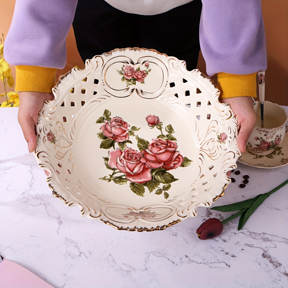 Plateau à Fruits En Céramique Blanche - Vintage Et Déco