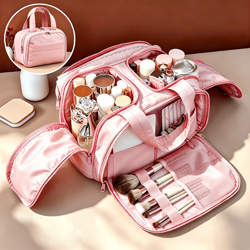 TEMU Neceser de almacenamiento de cosméticos, bolsa de maquillaje portátil, neceser de viaje de calidad, bolsa organizadora de belleza de gran