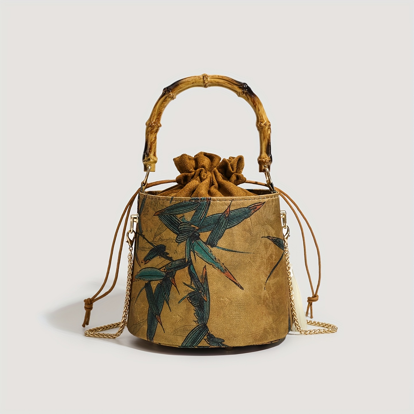TEMU Bolso de pequeño para mujer, bolsa tote tipo nudo de bambú de con cordón y diseño de de inspiración étnica de estilo chino, bolso de banquete