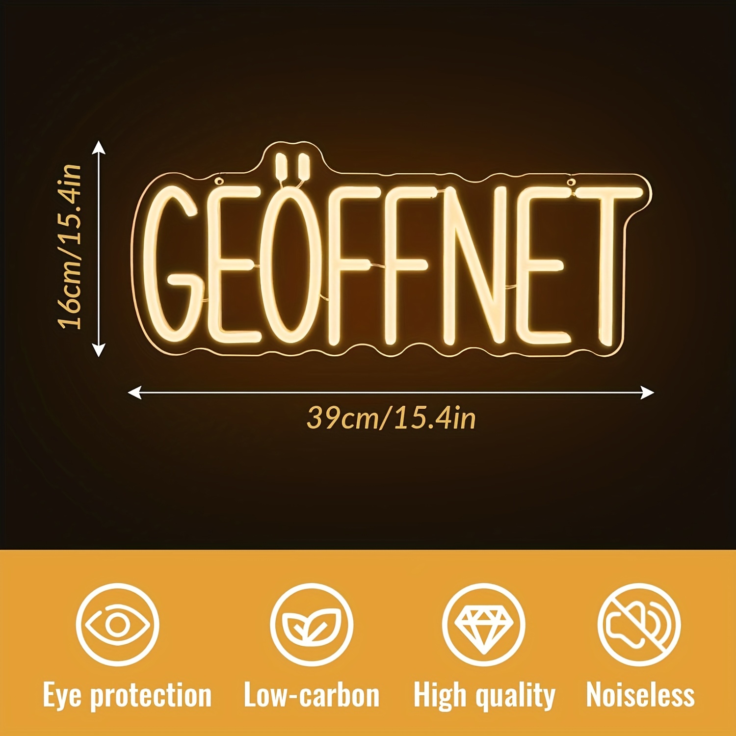 E-shop 2D Flaches, Deutsches "Geöffnet" Neon-Schild - Dimmbare LED Offen/Geschlossen Beleuchtung für Ladenfront, Geschäft & Unternehmen - USB-Türschild