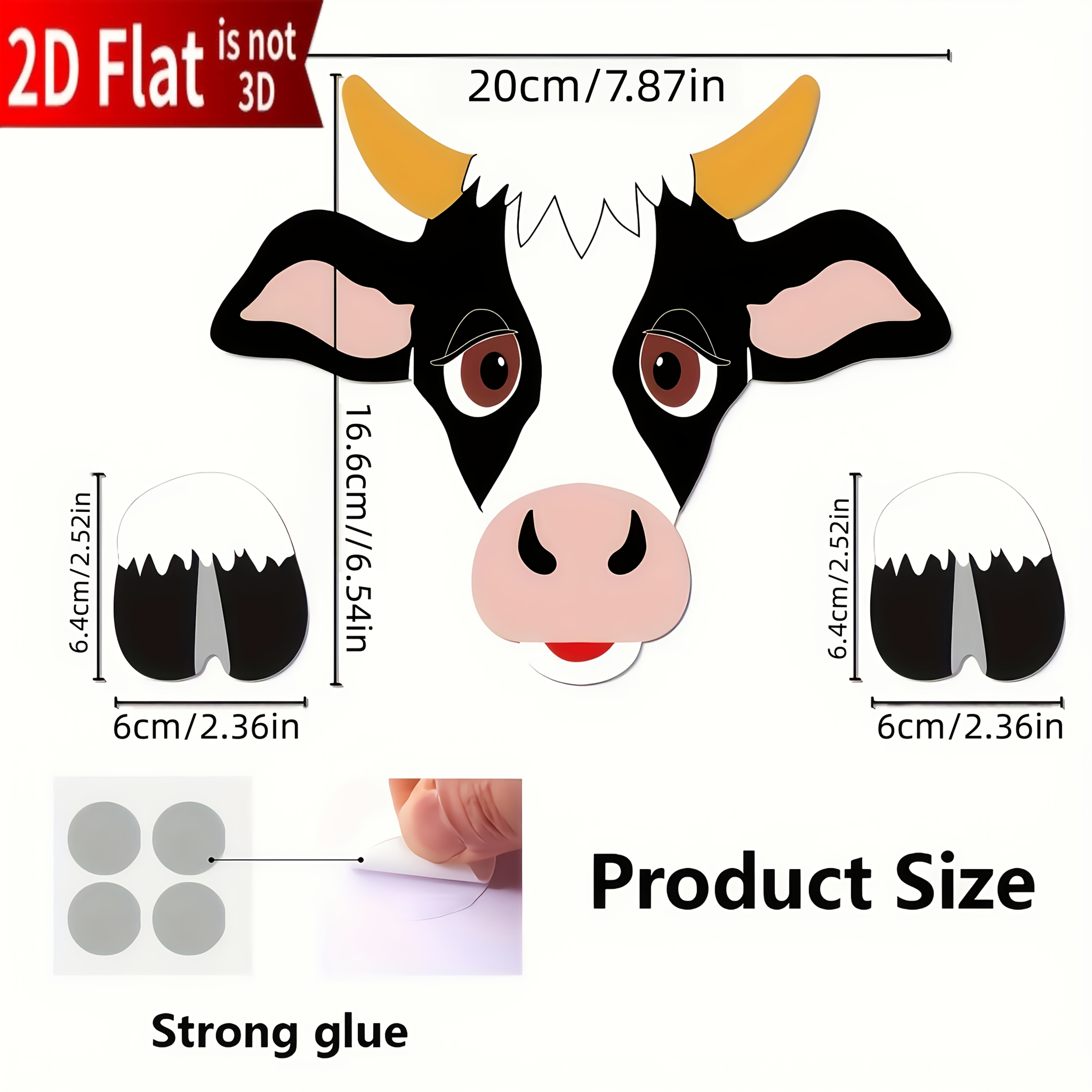 TEMU 2D Flat - ��2D Flat�� 2D Flat - [2D Flat] 2D Flat, 1 pz Decorazione che sbircia dietro il - in plastica con animali da fattoria in stile country,