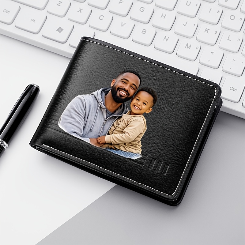 E-shop personalisierte Herren-Geldbörse mit Foto, personalisiertes Bild, personalisierte Geldbörse für Papa, Vatertagsgeschenk, Jubiläumsgeschenk für