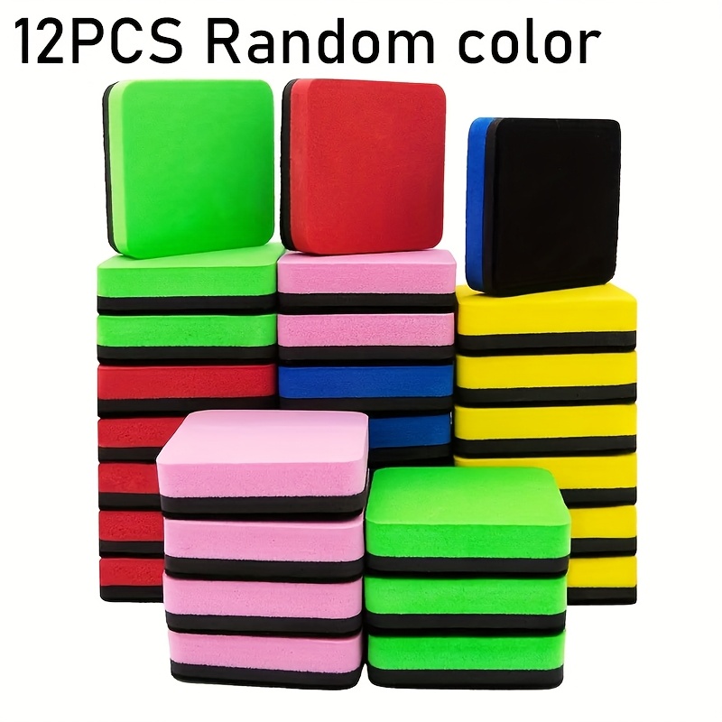 Image of 12pcs Whiteboard Dry Erase With Gourd Handle, Random Color - Suitable For Classrooms, Homes And Offices - High-density Felt, Easy To Grip - Enhances Creative Erasers