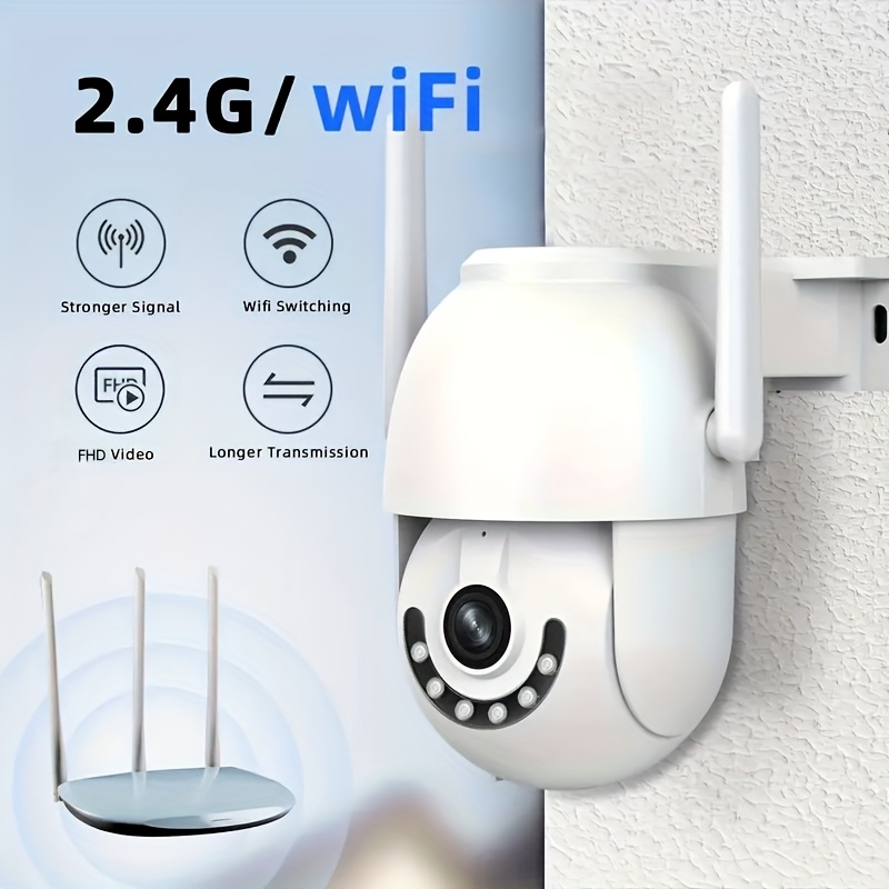 JOOAN 1296P HD Outdoor Security Camera, IPX6 Indoor/Outdoor Use, 2.4G WiFi, Motion Tracking & PTZ, Color Night Vision, Dual-Way Audio, Motion & Audio Alerts, USB-Powered, Compatible with CAM720 App, Outdoor Security Camera Wireless