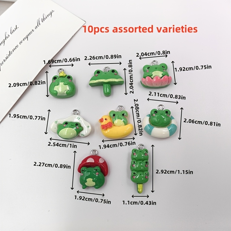 Image of 10pcs Pattern Random Send European Cute Small Mushroom Duck Frog Charms Kawaii Animal Pendants Crafts Decor Earring Jewelry Making