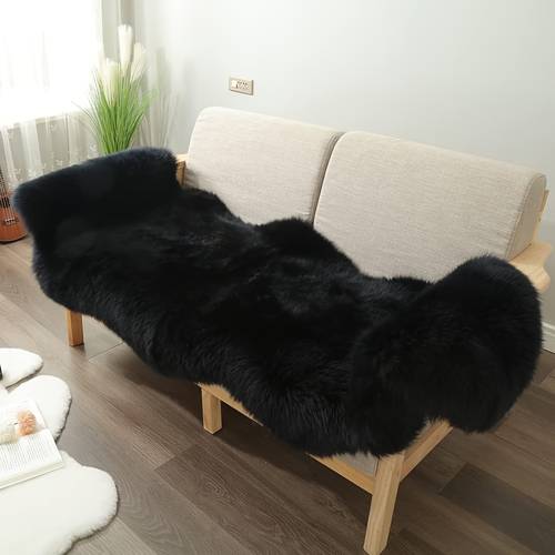 1 black plush carpet super soft and comfortable sheepskin rug 2x6 fluffy plush carpet washable shaggy rug for bedroom plush floor carpet dorm game room home decor holiday gift