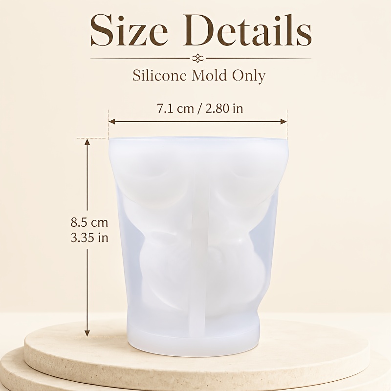 TEMU Moule en silicone en peluche avec nœud papillon , moule à dénudage facile pour duveteux pour bougie parfumée décorative, ornement en plâtre ,