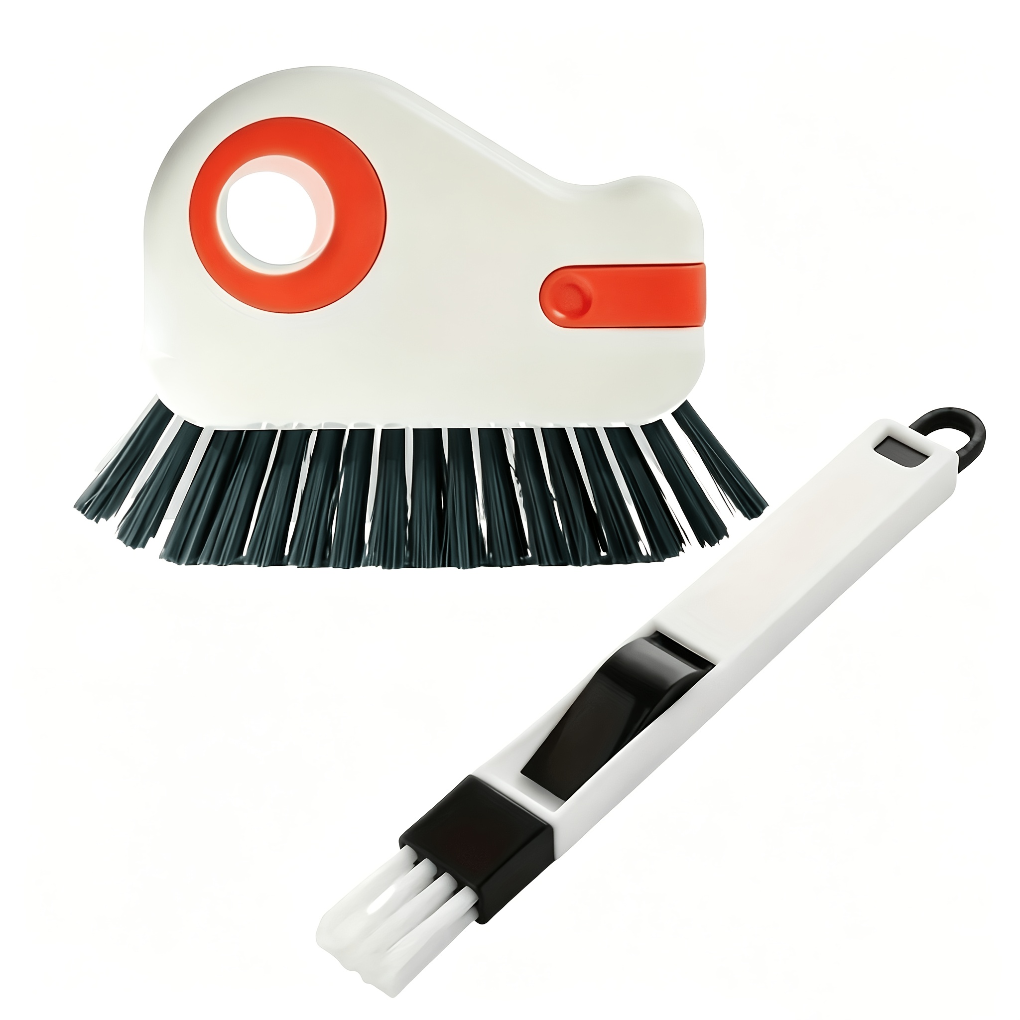 TEMU Door And Window Cleaning Brush 2pcs Set Large And Small Brush Head Combination, Detachable And Disassemblable For Convenience, Specializing In