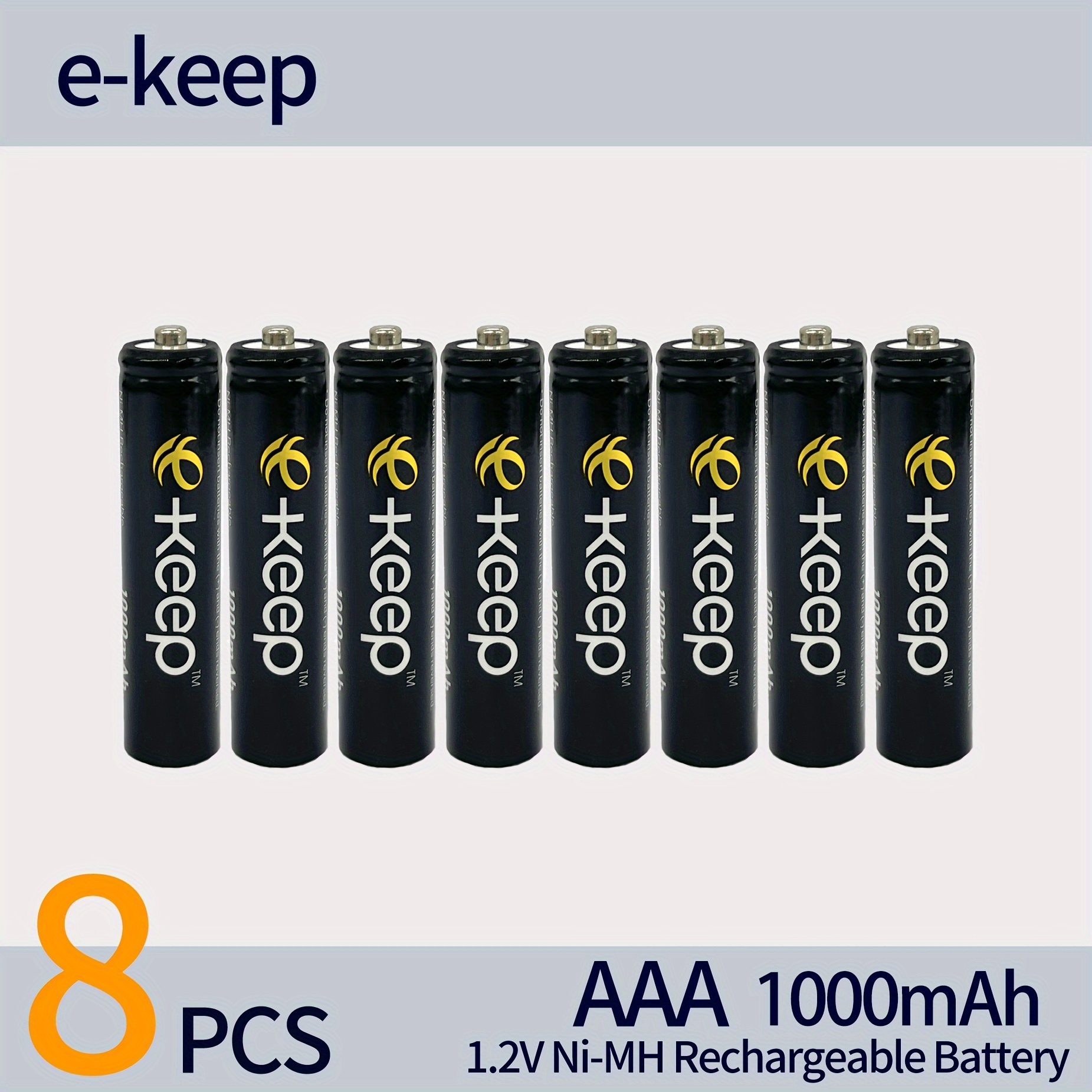 

8pcs,e- Ni-mh Rechargeable Battery 1.2v Aaa R3 1000mah. And Long .for Remote Control, Alarm Clock, Doorbell, Gamepad, Flashlight.