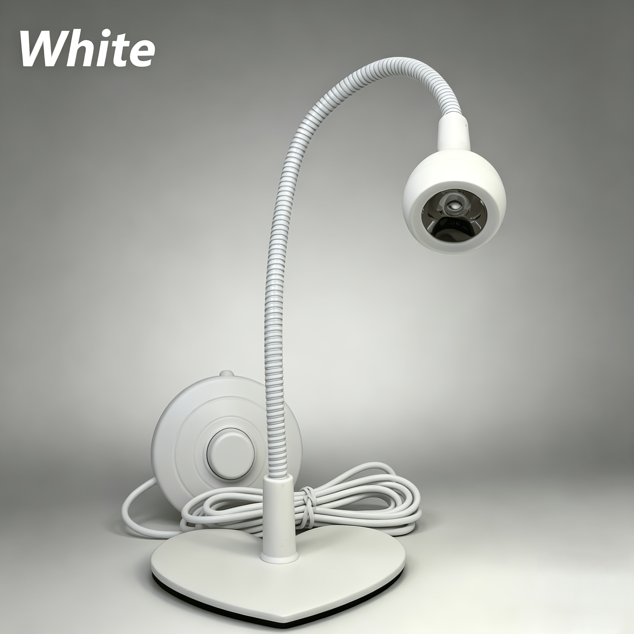 TEMU Lampe à ongles à pédale de cœur améliorée, lampe à ongles professionnelle à col de cygne réglable à 360° en métal, fournitures de séchage de gel