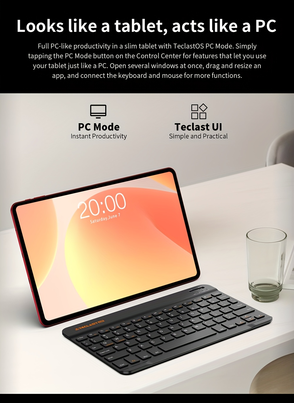 Teclast T60 AI Tablet PC 12-inch Pad with 16GB RAM (6GB+10GB Extendable), 128GB ROM Storage, Supports 1TB TF Card, 2K Display (2000x1200 Resolution), 90Hz Refresh Rate, Split Screen, Android 15 with AI Text Extraction, Metal Unibody, 8000mAh Battery