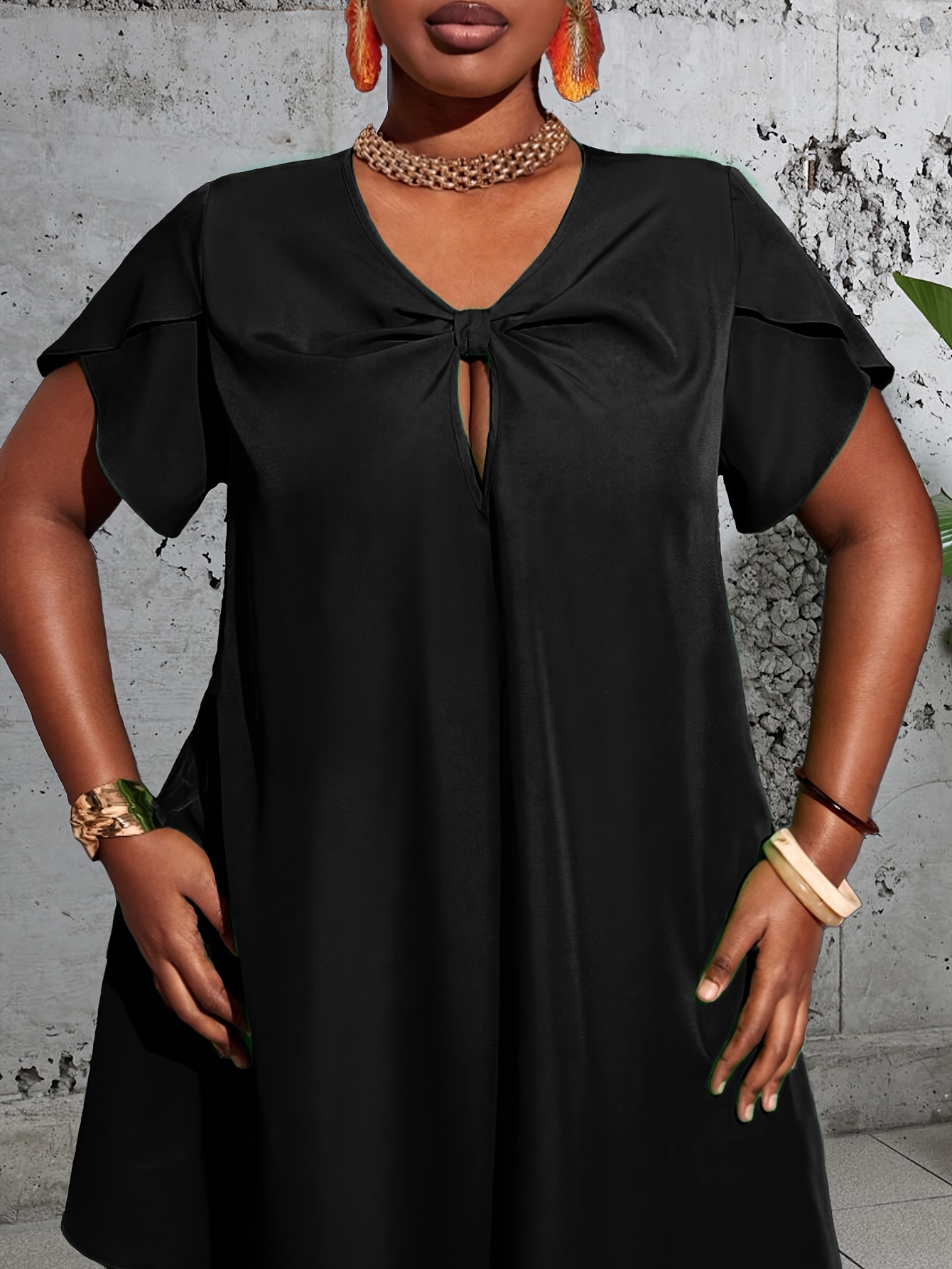 ワンピース smoothmood Souissi Bow Tie Dress Black smoothmood Souissi Bow Tie Dress Black women's elegant bow