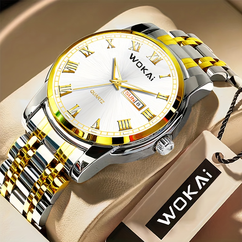 Fully Automatic Men's Watch, Casual Business Dual Calendar, Top Brand Luxury High-End Wristwatch, Non-Mechanical Men's Watch