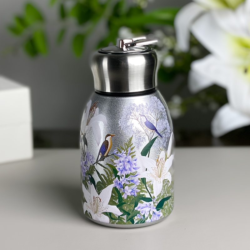 Image of 1pc Animal Themed Stainless Steel Vacuum Insulated Cup With Bird/parrot/leopard Patterns, 10 Oz Leak Proof Travel Mug, Glossy Design, Portable Decorative , Suitable For Outdoor, Gym, Office, And Gifts