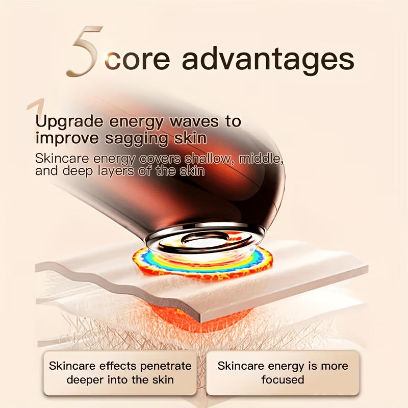   multi functional portable vibration facial skincare device multi functional usb charging essence infusion suitable for in flight beauty modern skincare gadget   for home use a   for at home skincare v line Product details 3