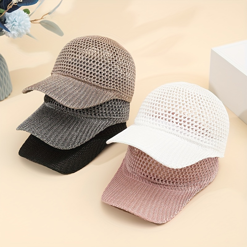 

1pc Breathable Mesh Baseball Cap - Adjustable Sun Protection Hat In Solid Colors, Lightweight & For Summer Outdoor Activities, Summer Sun Protection| Headgear|polyester Fiber Cap, Sun Hat