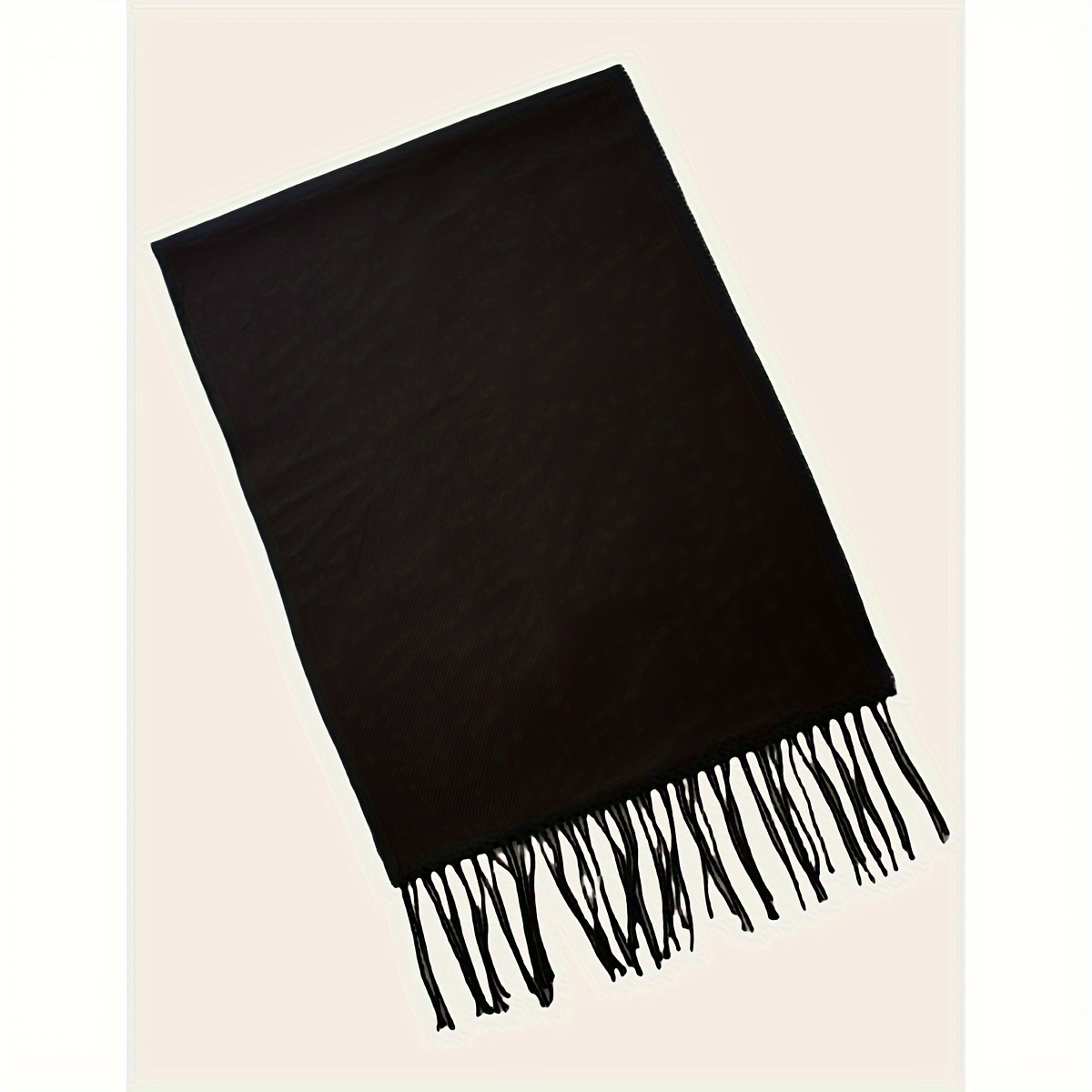 Classic Solid Color Polyester Scarf - Unisex Warm and Breathable, Woven Fringe Detail for Autumn and Winter Styling, Hand-Washable details 10