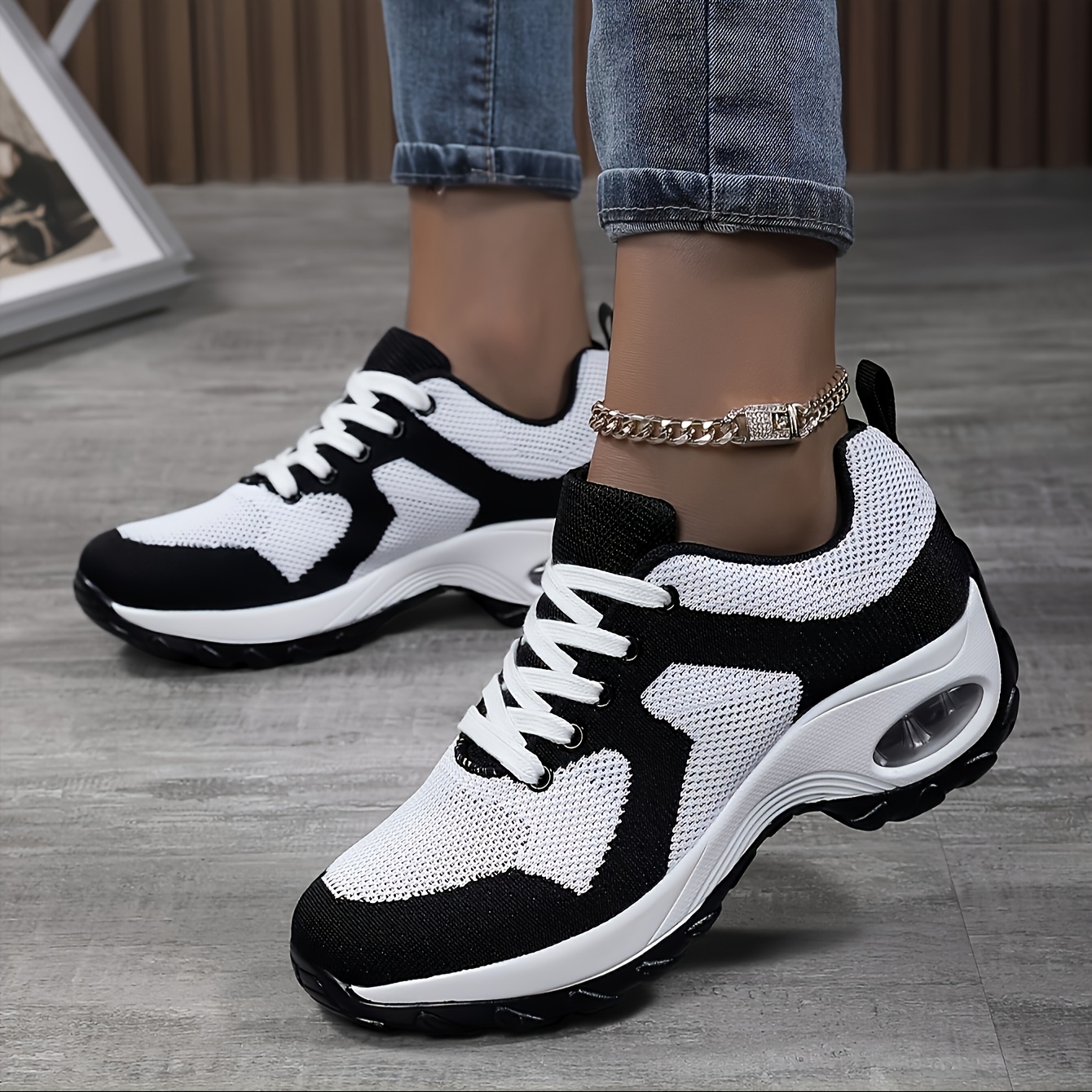 zapatillas moda mujer punto multicolor transpirables Temu Peru