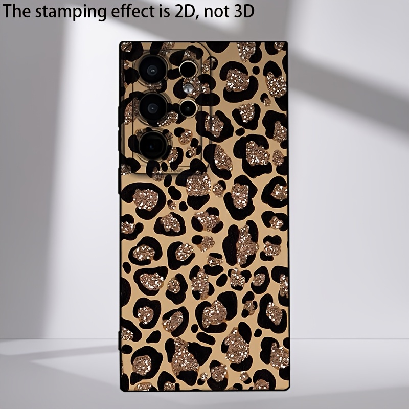 TEMU Phone Case: 2d Flat Mobile Phone Case: Leopard Print Pattern Mobile Phone Case, Fashionable Hot-selling Black Frosted Protective Case, Unisex