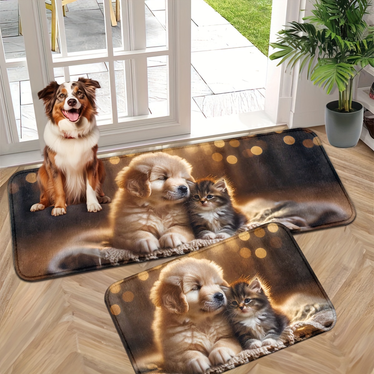 

Thickened Door Mat For Dogs And Cats, Suitable For Kitchen And Outdoor Use, Ideal For , Bathrooms, And Laundry Rooms. Non-slip, Washable, And Home Decoration.