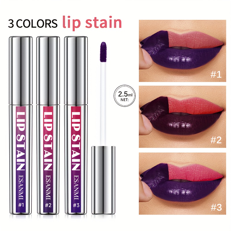 3pcs Lip Tint Set with Tweezer & Lip Brush